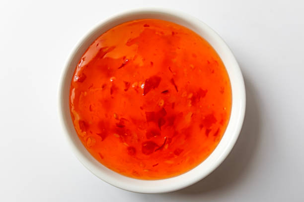 Poh pia tod is often served with sweet chili sauce, which adds a tangy and mildly spicy flavor.